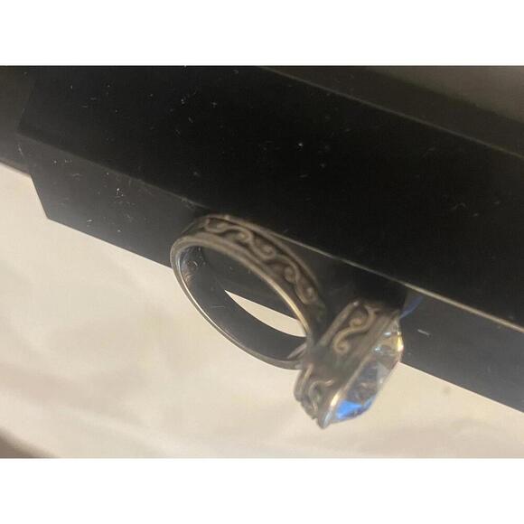 Brighton Vintage Silver Statement Ring with Large Crystal - Picture 2 of 9